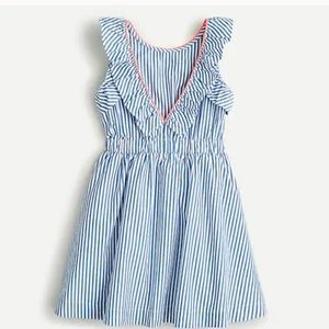 Girls JCrew Crewcuts Pinstripe Open Back Dress